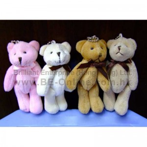 11cm 柔軟關節熊吊飾公仔 (混色)